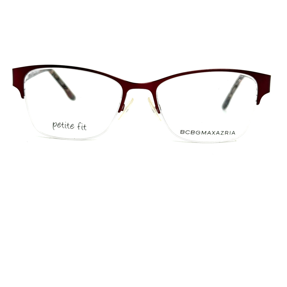 BCBG Maxazria Cat Eye Half Frame Eyeglasses Irina Wine 49 16‎ 125 H20777